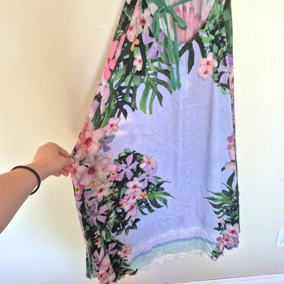 NWT Desigual Women’s Green Crochet Halter Maxi Dress – Size S - Picture 6 of 8